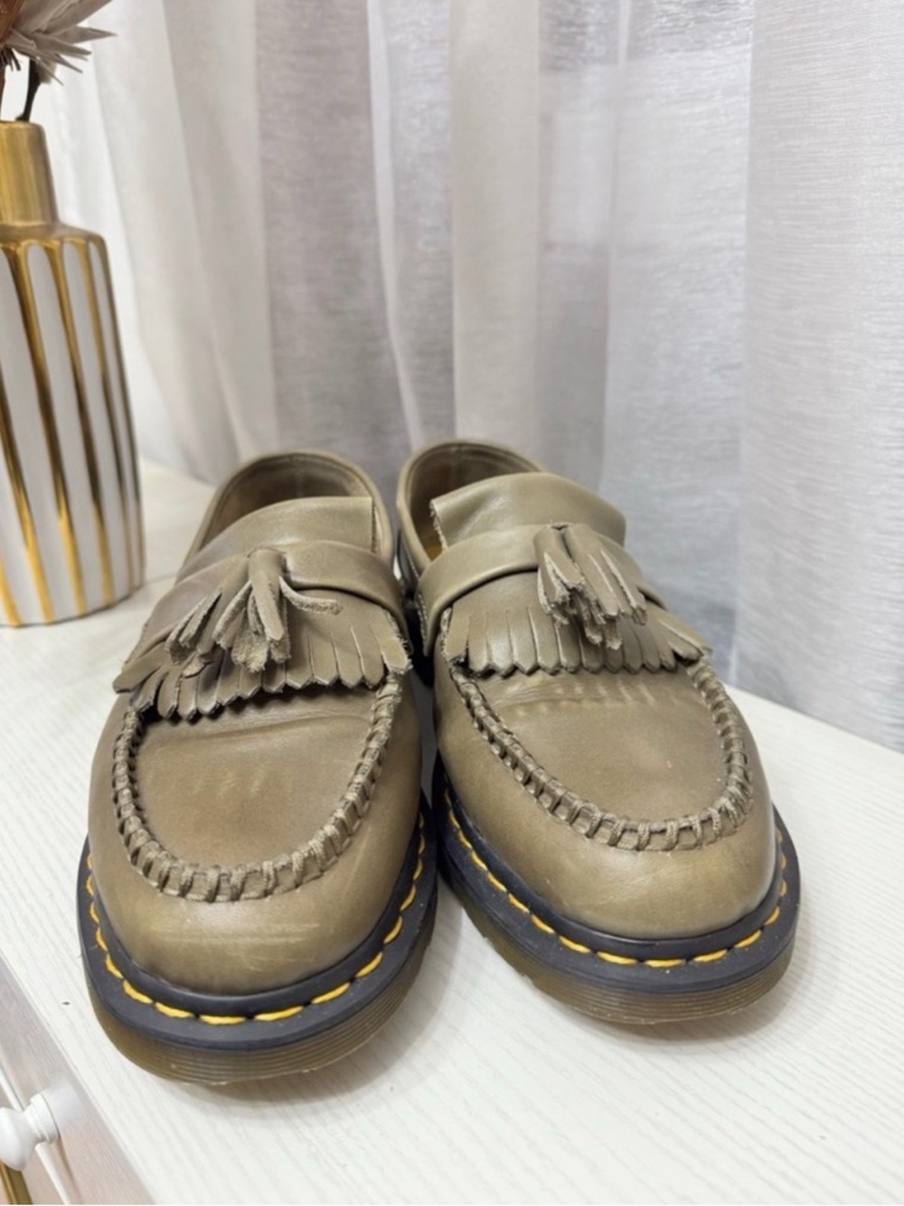 Dr. Martens Olive Green Tassel Loafers
